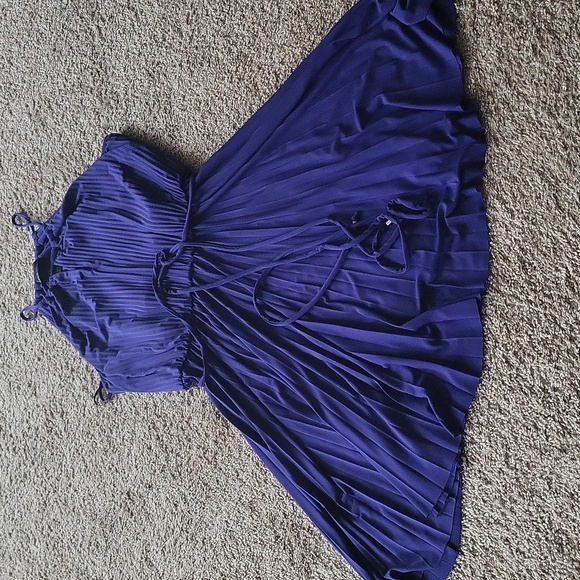 Lane Bryant Royal Blue Pleated Halter Dress - Picture 5 of 5